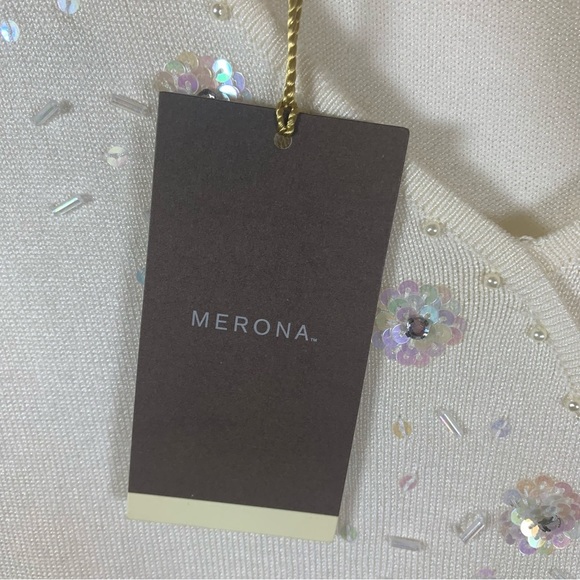 Merona NWT Sequined Pearl Sweater Size Small - Picture 4 of 7